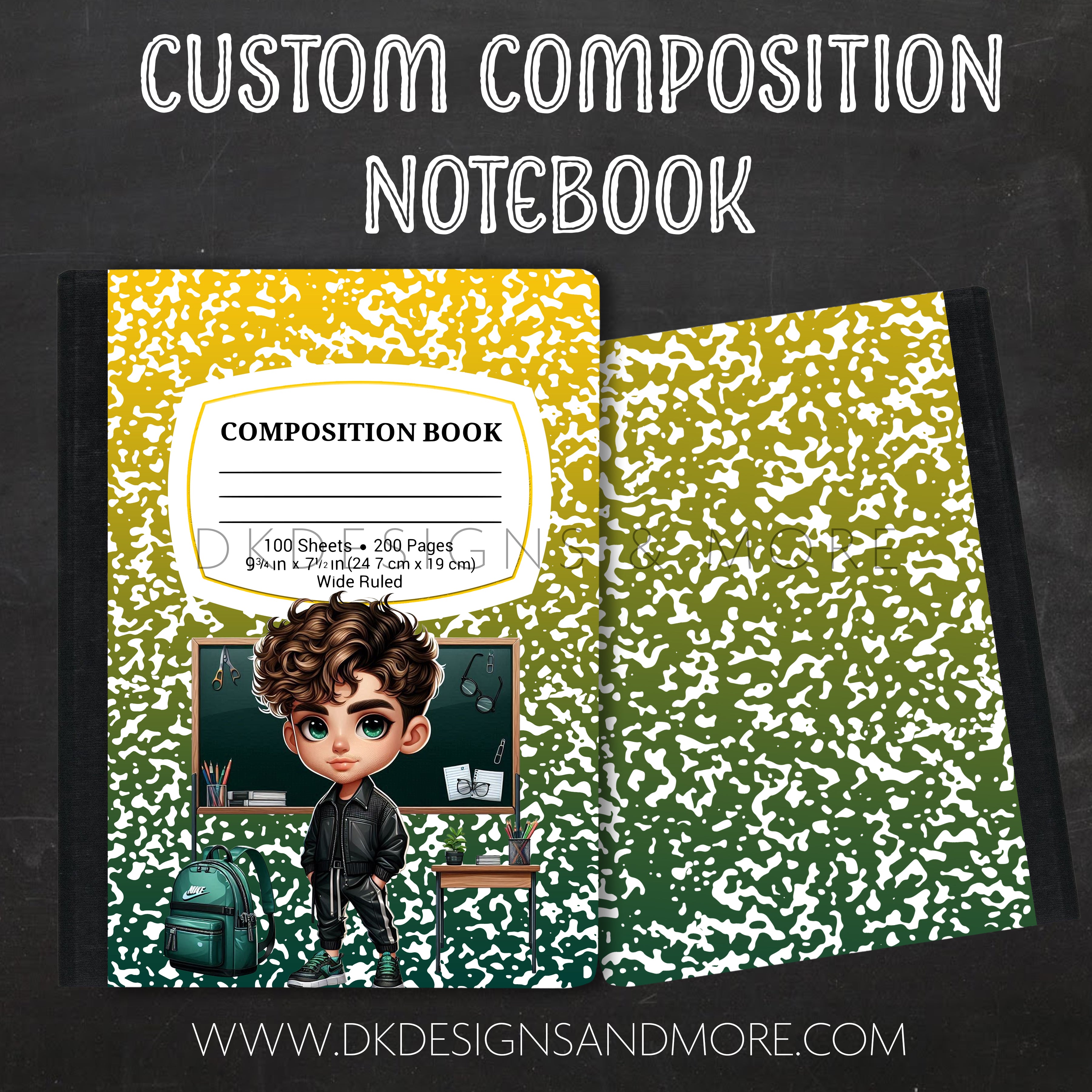 Kiddie Composition Notebook (Select Your Kiddie Character 1-15)