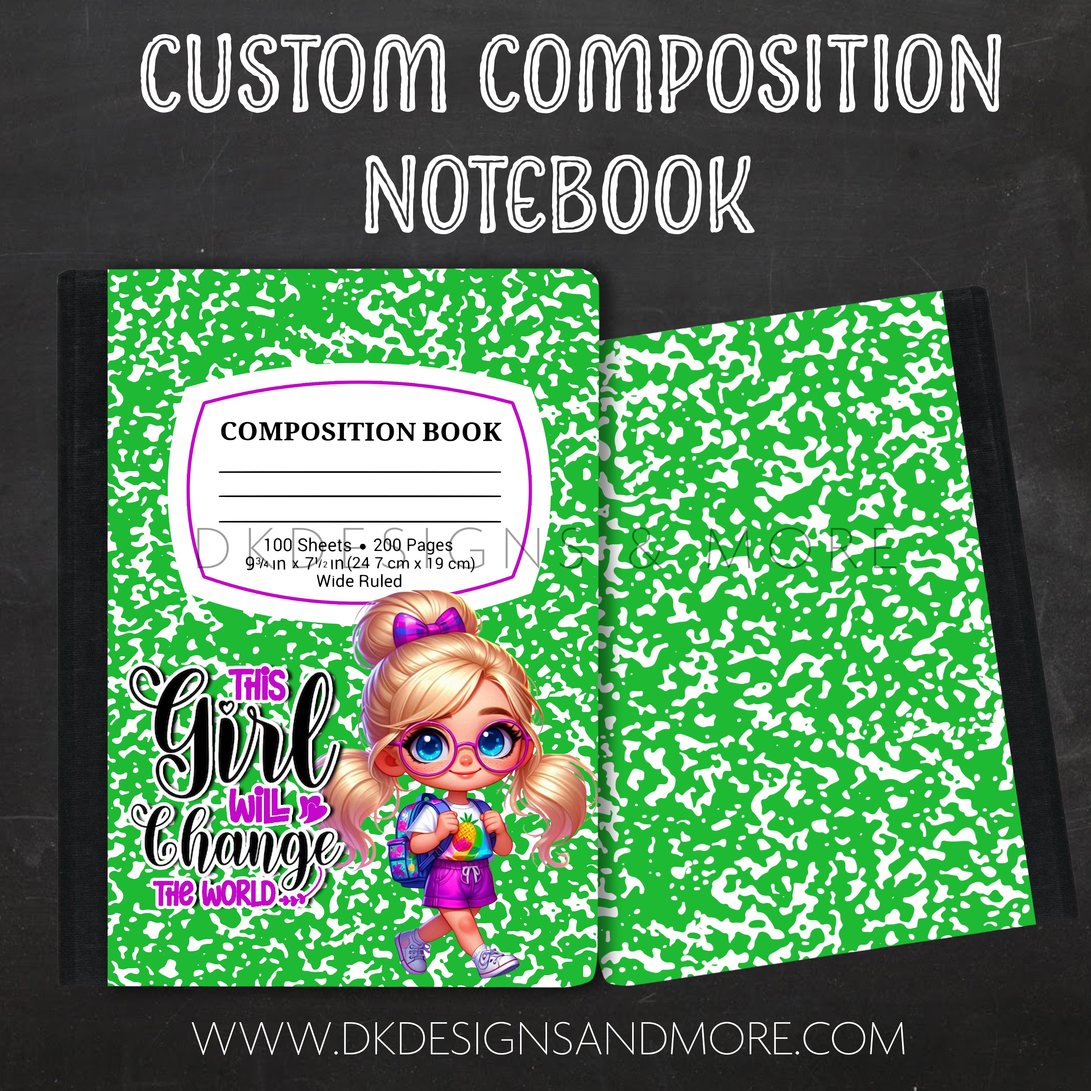 Kiddie Composition Notebook (Select Your Kiddie Character 1-15)