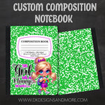 Load image into Gallery viewer, Kiddie Composition Notebook (Select Your Kiddie Character 1-15)
